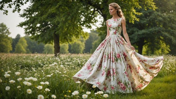 Robe champêtre fleurie: élégance naturelle pour mariages